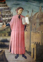 Portrait of Dante Alighieri, Florence and Allegory of Divine Comedy