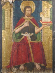 Panel with Saint John the Baptist Enthroned from Retable