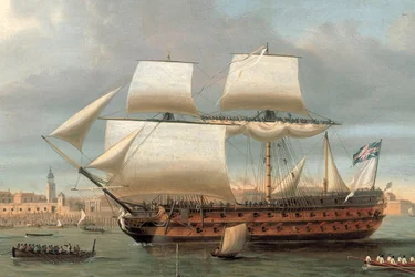 Foudroyant and Pégase Entering Portsmouth Harbour, 1782