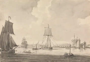 Shipping in Southampton Water, off Calshott Castle
