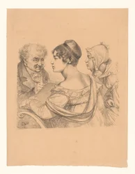 Self-Portrait of the Artist with Two Young Women as Models