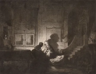Interior: Two Women and a Sleeping Child
