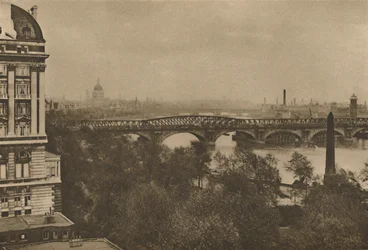 Adelphi Terrace Overlooks The River Eastward from the Hotel Cecil to the Tower Bridge