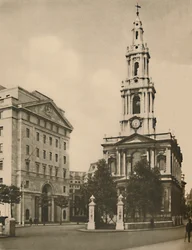 St. Mary-Le-Strand, Distinguished by Modern Street Widening, c1935