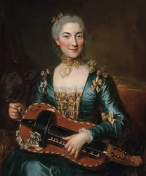 Portrait of a Lady Playing a Hurdy-Gurdy