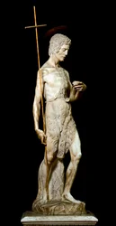 Saint John the Baptist. Marble Sculpture by Donatello