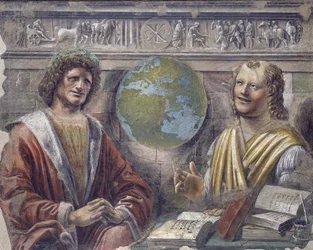 Heraclitus and Democritus (detail)