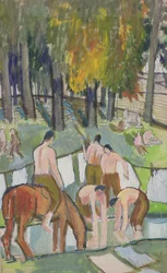 Soldiers at a Stream