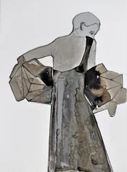 Contemplative Woman in Gray