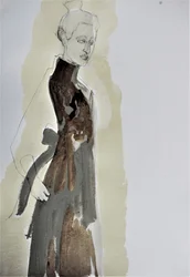 Elegant Woman Fashion Sketch