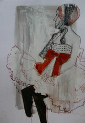 Elegant Woman Red Bow