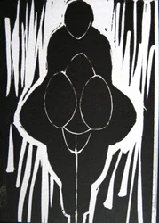 Expressive Black and White Figure