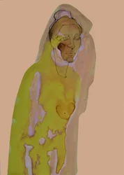 Pensive Hooded Woman