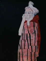 Pensive Woman in Red