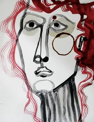Red Haired Abstract Face