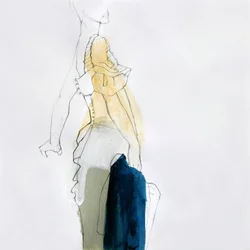 Yellow Top Blue Drape
