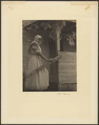 Young Woman Mounting Stairs