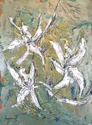 Dancing White Flowers