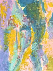 Vibrant Yellow Blue Abstract