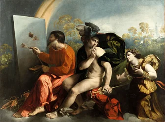 Jupiter, Mercury and the Virtue Jupiter Painting Butterflies