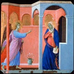 Panel from the Maestà Altarpiece: The Annunciation