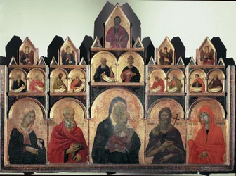 Polyptych No. 47: St. Agnes, St. John, Virgin with Child, St. John the Baptist, and St. Mary Magdalene