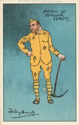 A man of regular habits: prisoner holding a pickaxe