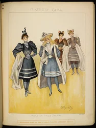 Four of the ladies, in their bathing costumes, on the beach at the Riviera.