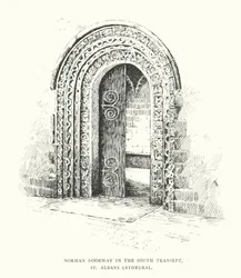 Norman Doorway in the South Transept, St Albans Cathedral