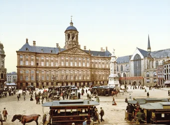 The Royal Palace in Amsterdam from Dam Square