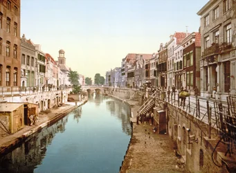 View looking down the Oudegracht in Utrecht