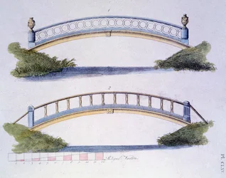Bridge Designs from Magazine of Garden Gems by G. van Laar, published 1802