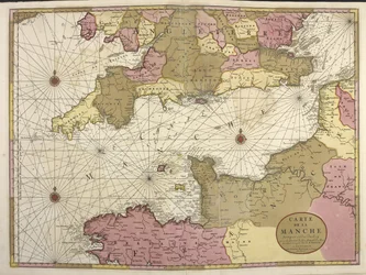 Map showing the English channel