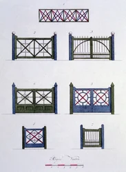 Designs from Magazine of Garden Gems by G. van Laar, published 1802
