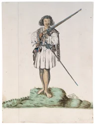 Drawing from an album of natives of Brazil, Africa, Persia and the East India