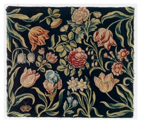 Folding Screen with Floral Tapestry Panels, Made in Holland or Possibly Soho, England