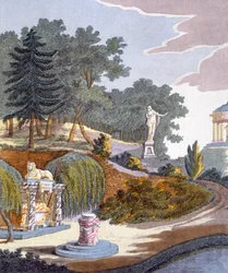 Garden decorations, from Magazine of Garden Gems by G. van Laar, published 1802