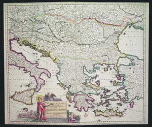 Map of Greece, Hungary and Their Surrounding Countries