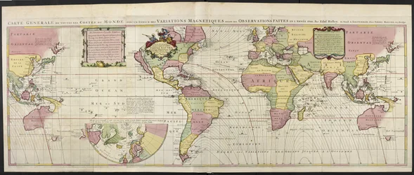 Map of the World, with magnetic variations