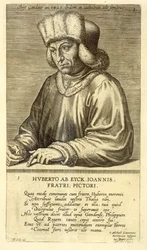 Portrait of Hubert van Eyck plate 1 from a Series of Portraits of Artists, engraved by Theodor Galle