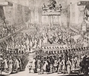 The Coronation of William of Orange and Mary, at Westminster Abbey, 21st April 1689
