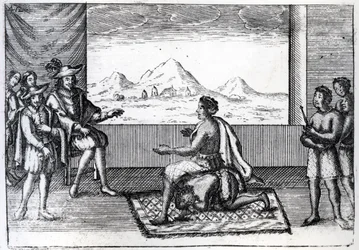The Meeting of Queen Nzinga of Ndongo and Joao Correia de Sousa the Portuguese Governor of Luanda in 1622
