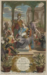 Title page from Horti Medici Amstelodamensis Rariorum Plantarum Historia vol. I, by Jan Commelin