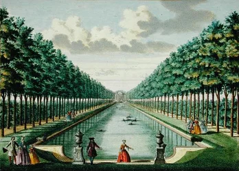 View of the pavilion and the canal, from 