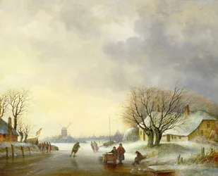 Winter Scene with a Windmill