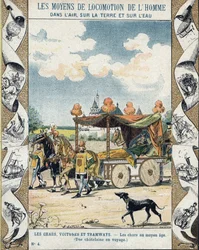 Tanks in the Middle Ages - A Chatelaine en voyage - illustration by E Letellier - Protects historical notebook, late 19th century