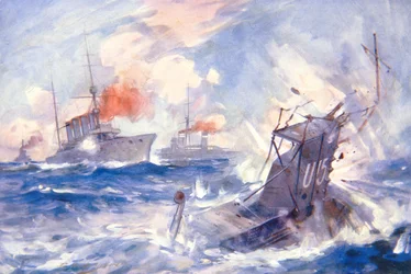 The Sinking of the German Submarine U15 by HMS Birmingham