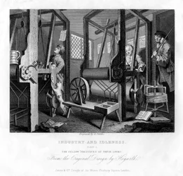 The Fellow Prentices at Their Looms, Plate I of Industry and Idleness