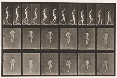 Descending Stairs, Hands Clasped