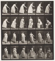 Placing Chair, Sitting and Flirting a Fan (Plate 243)